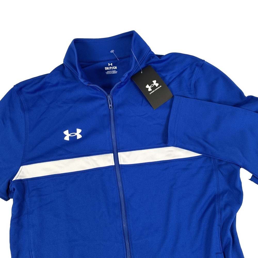 Under Armour Jacket Mens Small Royal Team Knit Warm-Up Track Full Zip 1376884
